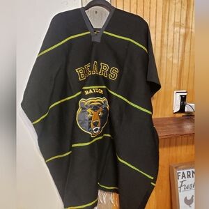 Baylor University Big Blanket Poncho New No Tags Embroidery One Size Open Sides